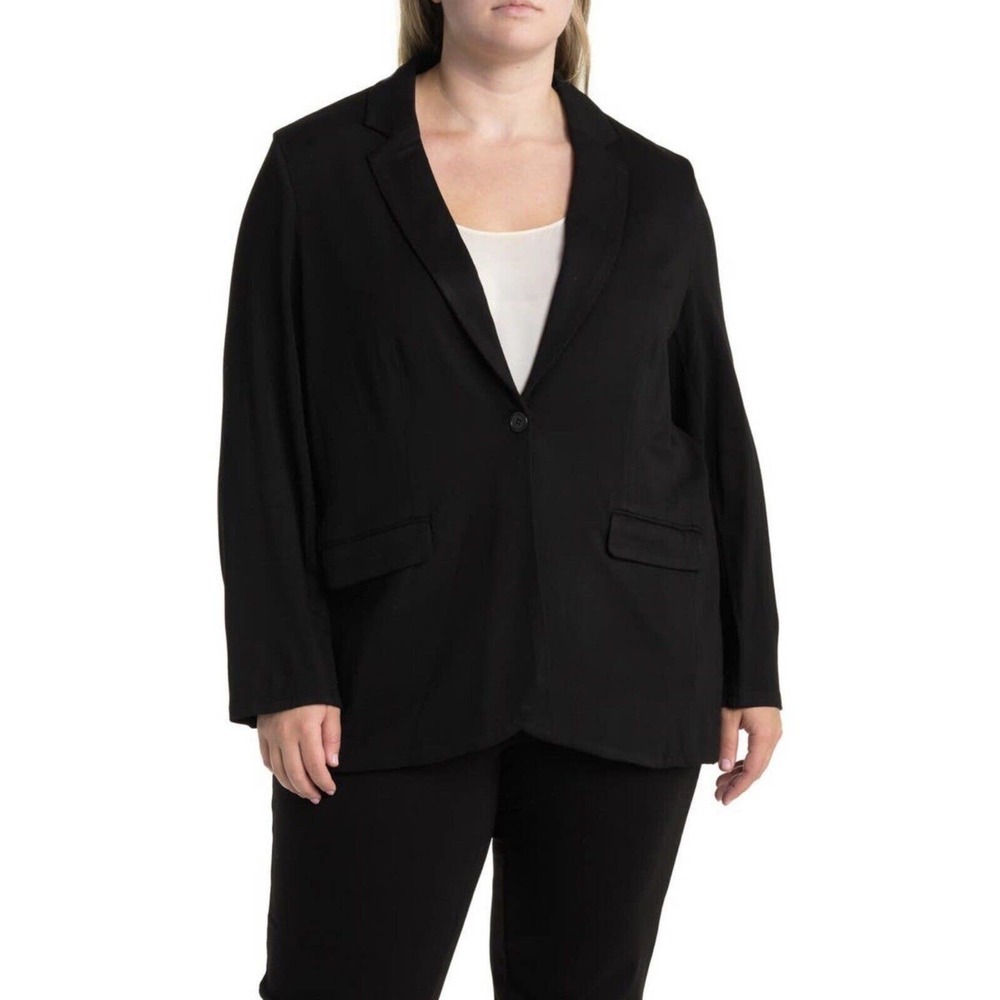 T Tahari Knit Blazer in Black Size 1X